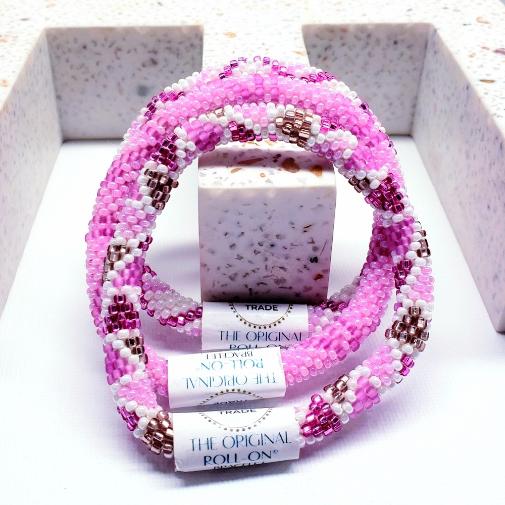 ORCHID -Original Roll-On® Bracelet-Set of 3 bracelets, 7" round, Nepal,#1 (3Pcs)